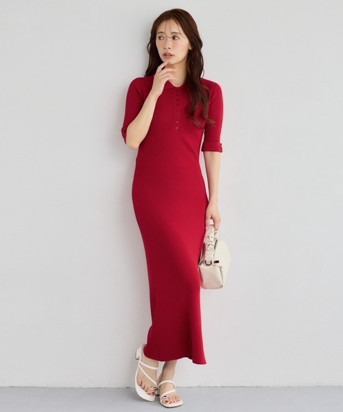 「mysty woman」 半袖ワンピース FREE ネイビー レディース_画像2