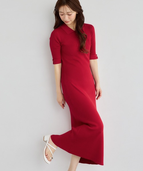 「mysty woman」 半袖ワンピース FREE ネイビー レディース_画像3