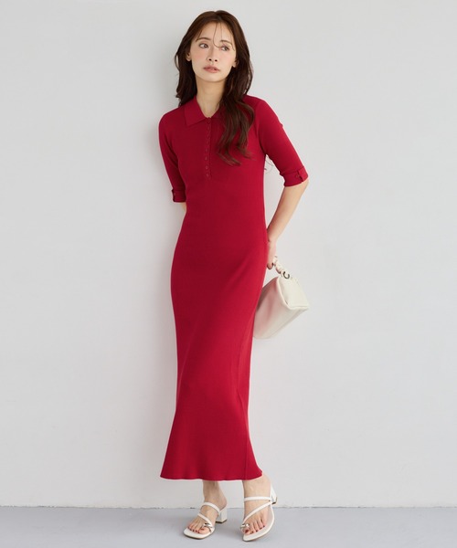 「mysty woman」 半袖ワンピース FREE ネイビー レディース_画像9