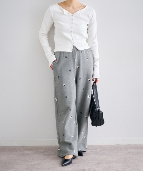 「U by SPICK&SPAN」 スウェットパンツ 36 チャコールグレー レディース_画像2
