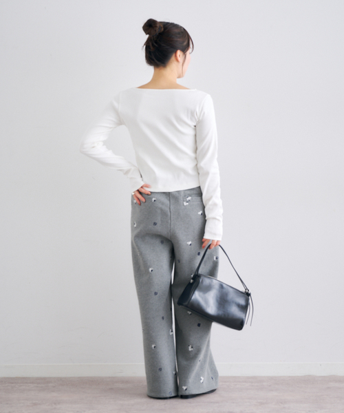 「U by SPICK&SPAN」 スウェットパンツ 36 チャコールグレー レディース_画像9