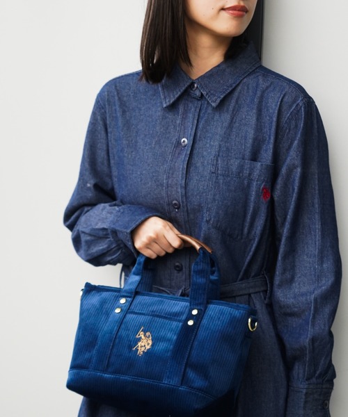 U.S. POLO ASSN.（ユーエスポロアッスン） トートバッグ コーデュロイ 