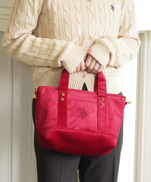 U.S. POLO ASSN.（ユーエスポロアッスン） トートバッグ コーデュロイ 