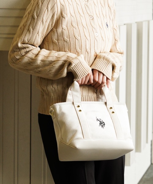 U.S. POLO ASSN.（ユーエスポロアッスン） トートバッグ コーデュロイ