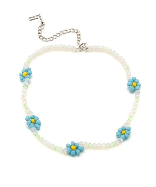 ネックレス 「VINTAGE HOLLYWOOD」FLOWER BEADS CHOKER NECKLACE 