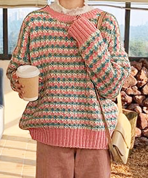 ニット レディース レトロマルチボーダーニットセーター Zozotown Yahoo 店 通販 Yahoo ショッピング