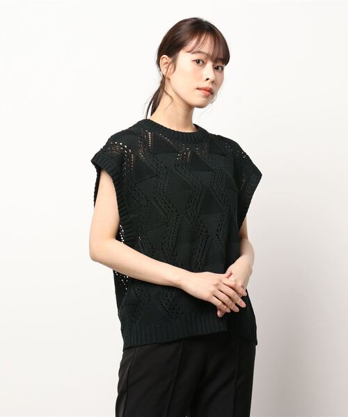 関税込 大人もOK N°21numero ventuno☆ロゴ 星柄☆セーター497 STYLEBLOCK ニット セーター A麻タッチリーフ柄OWニット