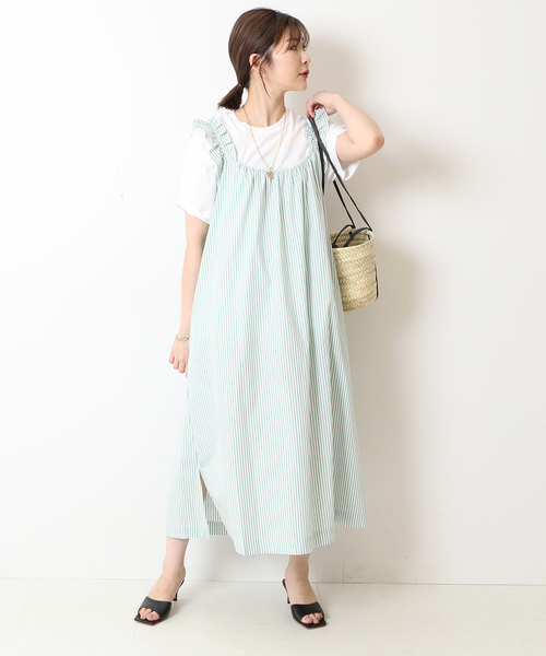 【美品】　JUST FEMALE ストライプキャミワンピース SLOBE IENA ワンピース 【JUST FEMALE/ジャストフィーメイル