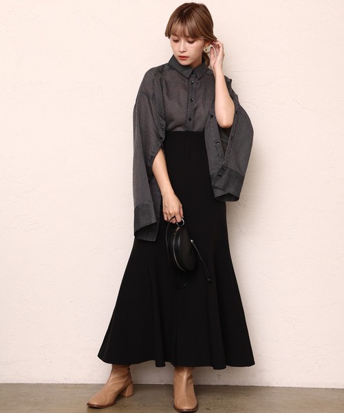 シャツ/ブラウス(長袖/七分) Multi-Way Easy Sheer Shirt S one after another NICE CLAUP シャツ ブラウス アームカバーや