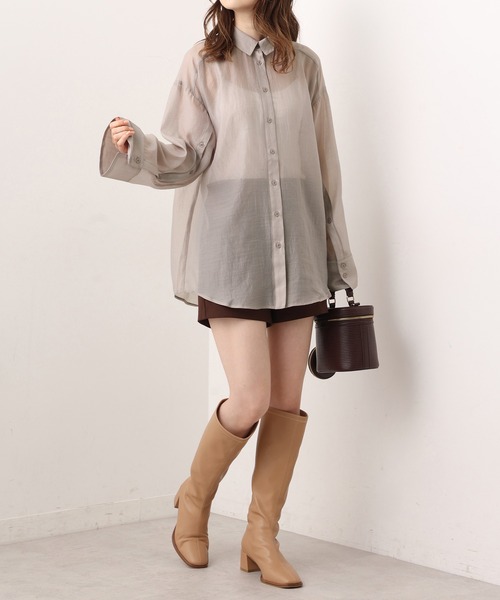 シャツ/ブラウス(長袖/七分) Multi-Way Easy Sheer Shirt S marai（マーライ） シャツ レディース シャツブラウス トップス 羽織り