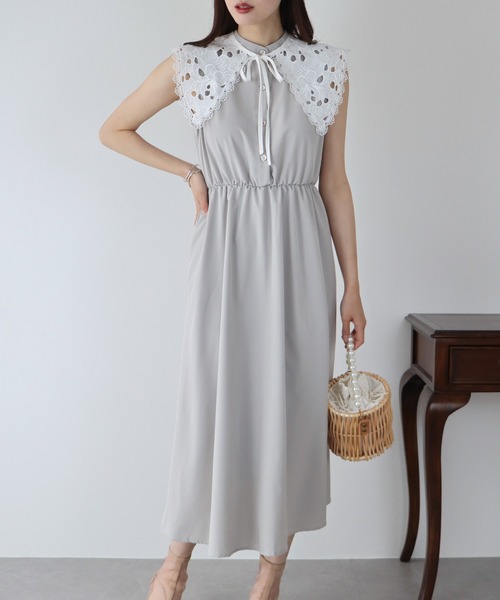 ブルーレースワンピース1477 総レースストレートワンピース｜KarLParkLane Style ONLINE SHOP