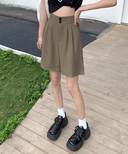 Amulet（アミュレット） パンツ タック入りショートパンツ レディース