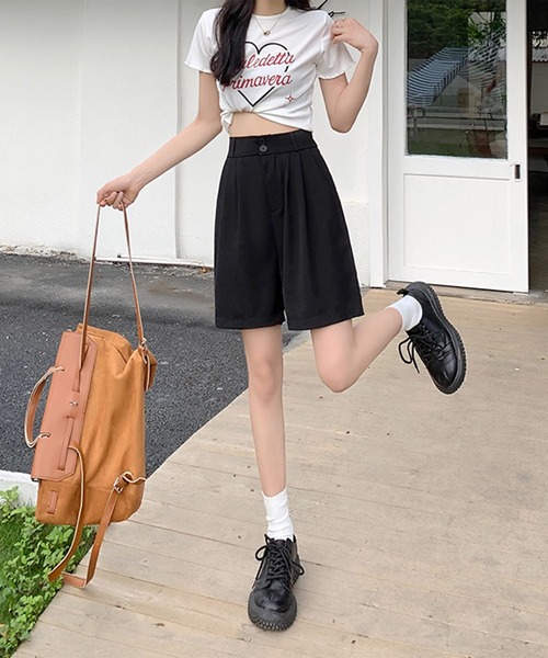 Amulet（アミュレット） パンツ タック入りショートパンツ レディース