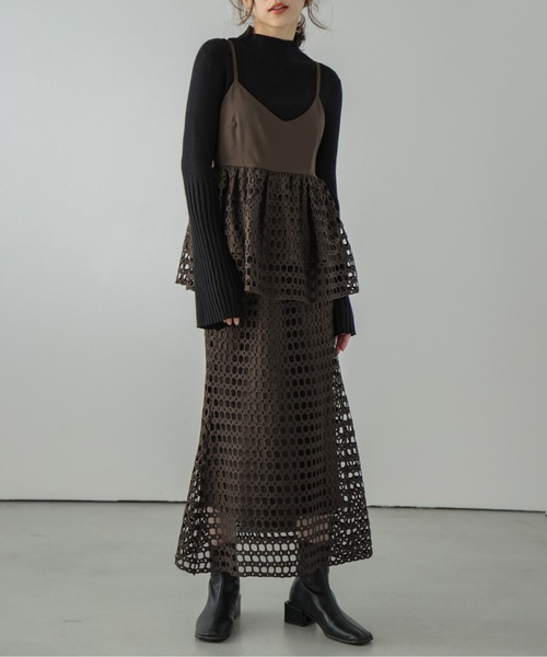 メッシュ　セットアップ セットアップ メッシュフレアセットアップ レディース : ZOZOTOWN