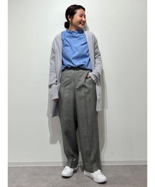 human woman パンツ 千鳥チェックセンタープレスパンツ レディース 