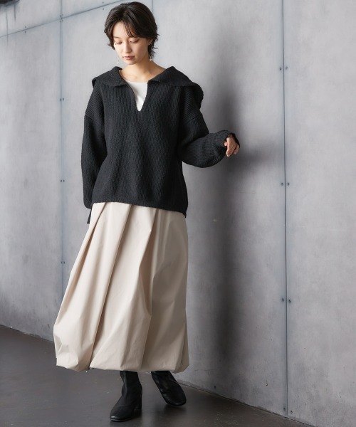 Soiunique（スワユニーク） タンクトップ ノースリーブ ボートネック