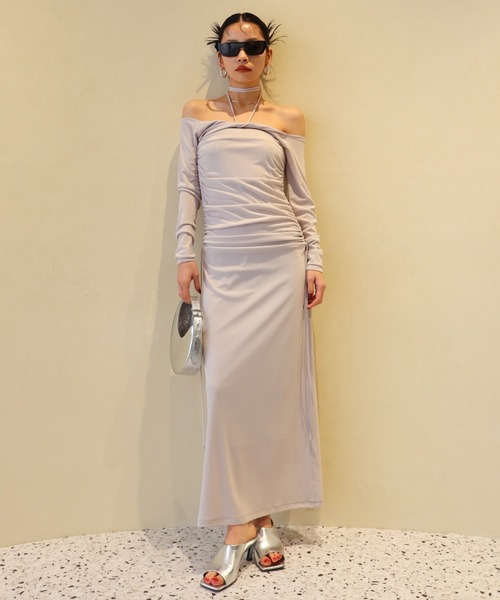 ワンピース BOLERO SET GATHER BAREDRESS/ボレロセットギャザーベ 