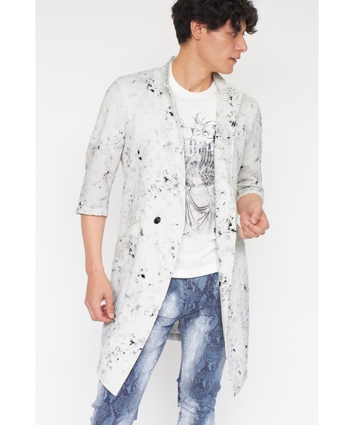 マリン レオナール カシミヤ100％チェスターコート 大人気✨花柄×宝石柄 Tornado Mart 花柄チェスターコート