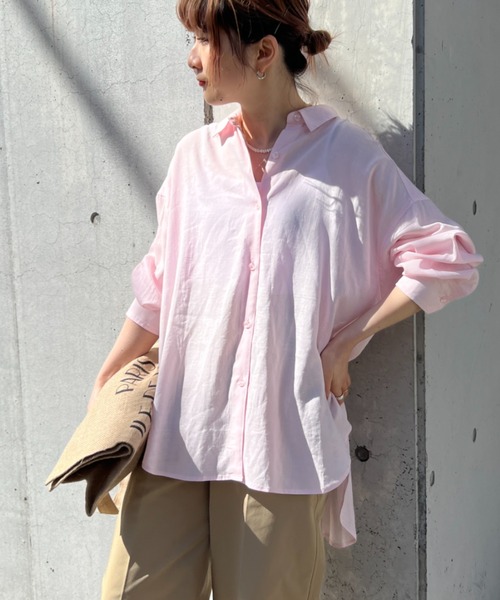 Rouge vif ブラウス シャツ 「一部店舗限定」麻混バックスリット