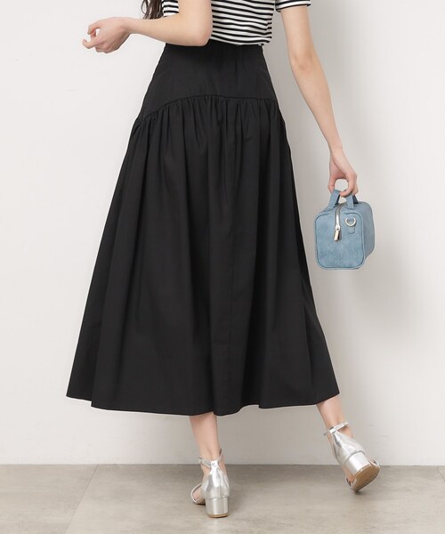 スカート 「美人百花掲載」カーブ切替ギャザーフレアスカート「洗濯機  
