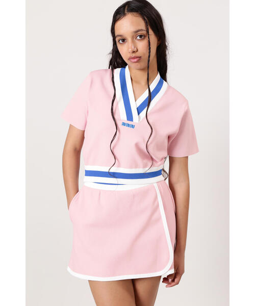 ニット 「NBB WEEKEND」Vネック半袖ニットトップス (LADIES 