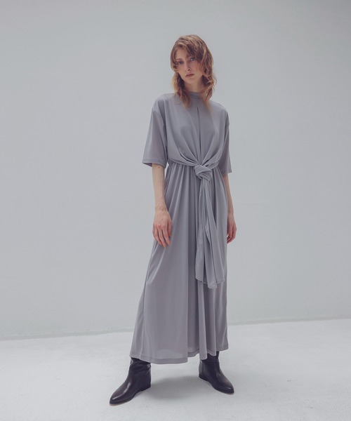 ワンピース triacetate drape jersey dress(トリアセテートドレープ  