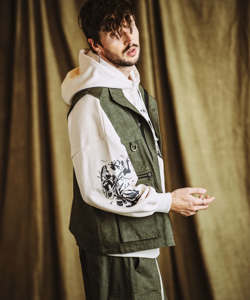 NO ID.（ノーアイディー） ベスト ジレ 「NO ID.」Stand Collar