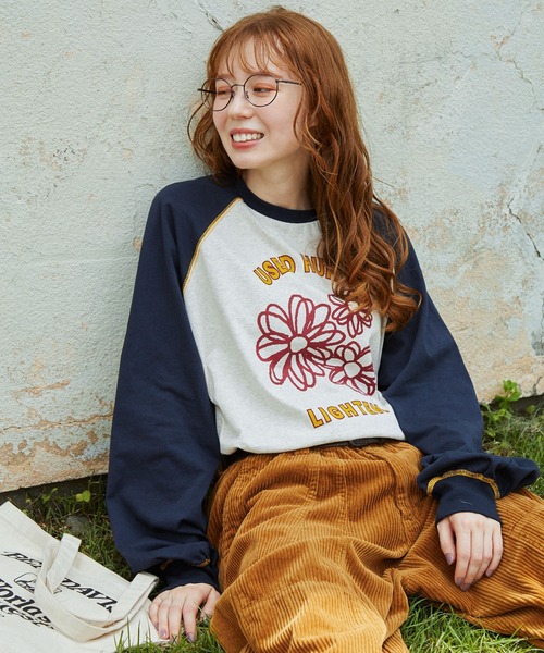 tシャツ 「BLK001」配色ステッチロングＴシャツ レディース STYLE DELI｜【BLK001】配色ステッチロングTシャツ | Rakuten
