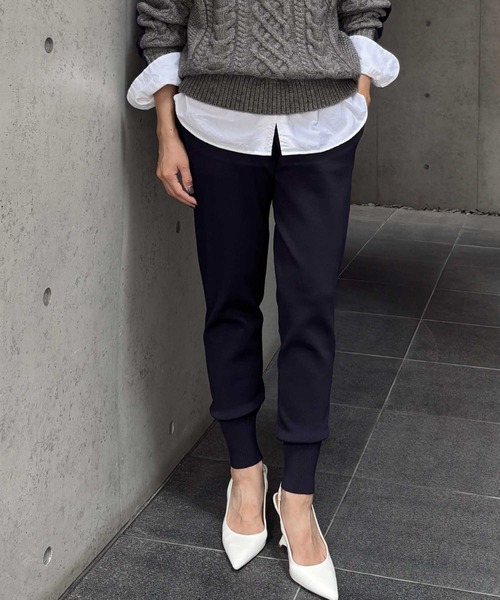 ELFRANK パンツ 「低身長向けサイズあり」ニットパンツ ロング