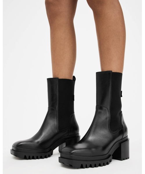 ALLSAINTS ブーツ SKARLET SQUARE TOE LEATHER BOOTS | スクエア