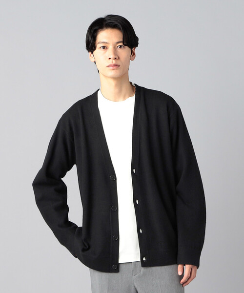 COMME CA MEN（コムサメン） カーディガン 天竺×裏目切り替え強縮