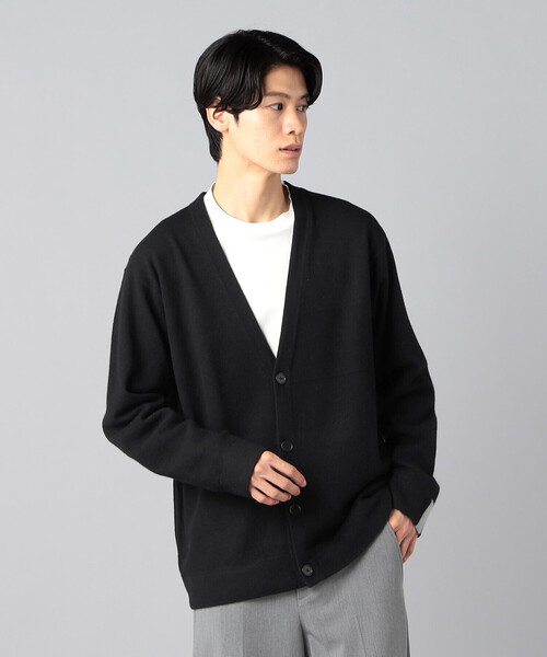 COMME CA MEN（コムサメン） カーディガン 天竺×裏目切り替え強縮