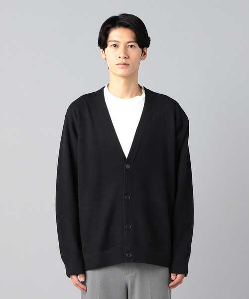 COMME CA MEN（コムサメン） カーディガン 天竺×裏目切り替え強縮