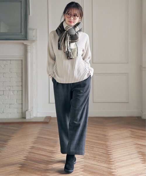 ikka（イッカ） ニット セーター 7Gワイドリブ切り替えプルオーバー
