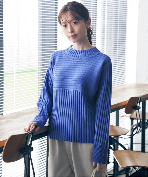 L.G.B. ニット ikka（イッカ） ニット セーター 7Gワイドリブ切り替えプルオーバー