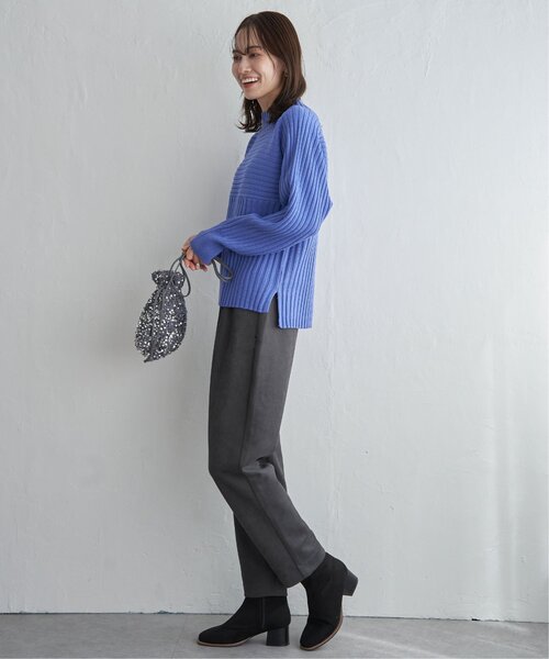 ikka（イッカ） ニット セーター 7Gワイドリブ切り替えプルオーバー