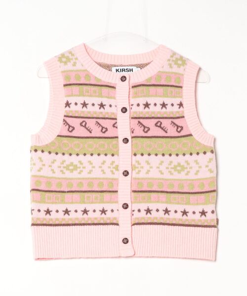 ベスト ジレ KIRSH JACQUARD PATTERN KNIT VEST ジャガード パターン