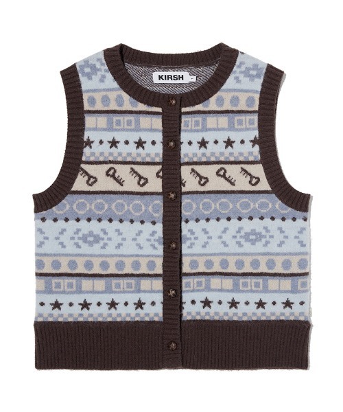 ベスト ジレ KIRSH JACQUARD PATTERN KNIT VEST ジャガード パターン