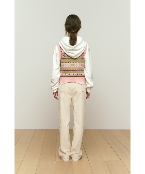 ベスト ジレ KIRSH JACQUARD PATTERN KNIT VEST ジャガード パターン