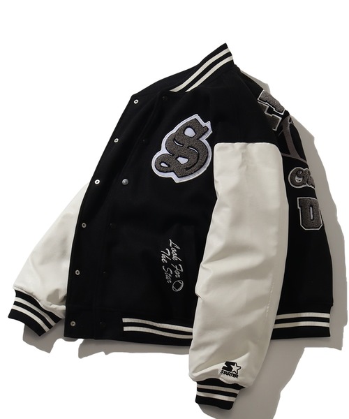 STARTER（スターター） スタジャン 袖 PU フェイク メルトン 中綿