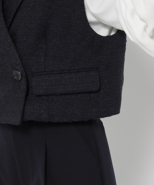 LEPSIM コート アウター 「入卒式／セレモニー」ツイードショートジレ
