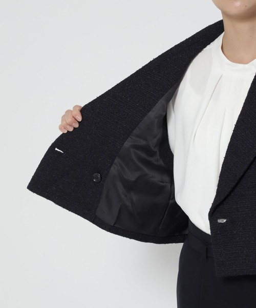 LEPSIM コート アウター 「入卒式／セレモニー」ツイードショートジレ