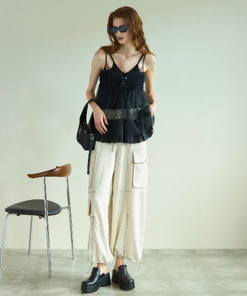 MAISON SPECIAL カーゴパンツ Zip Design Satin Cargo Pants