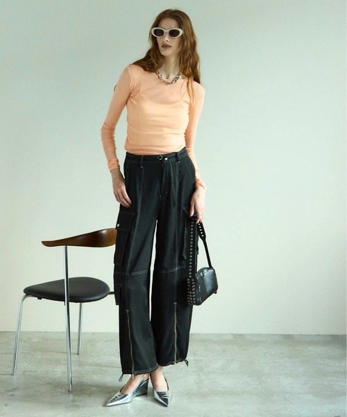 MAISON SPECIAL カーゴパンツ Zip Design Satin Cargo Pants