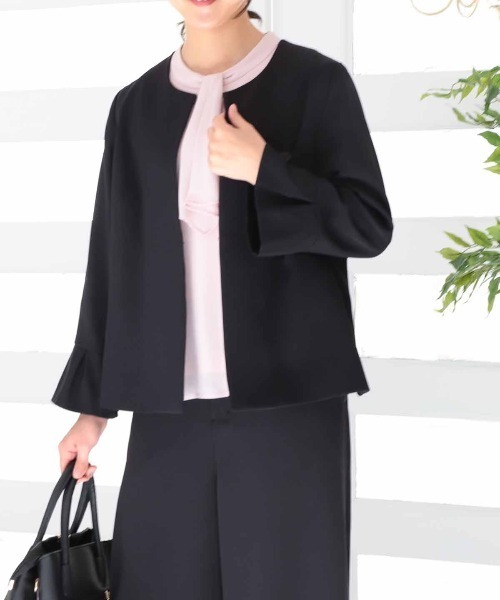 新品未使用 BEAUTY&YOUTH ノーカラージャケット 黒 M フォーマル fleur by mint breeze（フルールバイミントブリーズ） ジャケット ノー