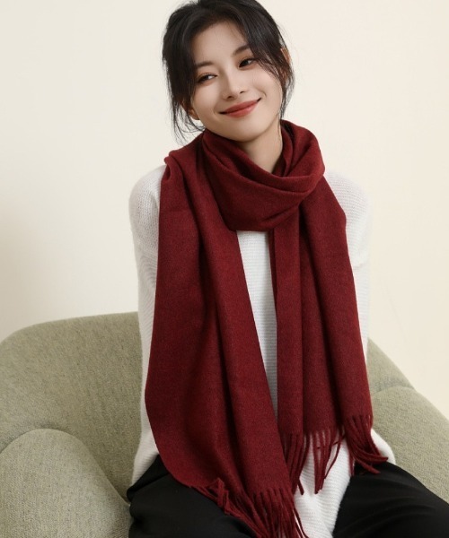 マフラー ストール 9色展開 ボリューム フリンジマフラー レディース