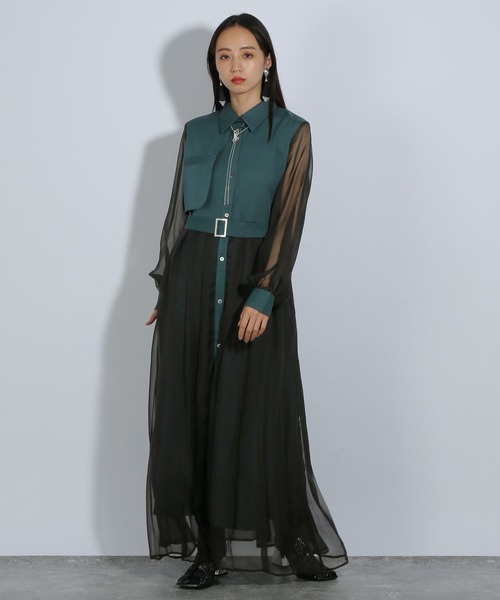 HARE シアープリーツキリカエワンピース HARE ワンピース シアープリーツキリカエワンピース(HARE