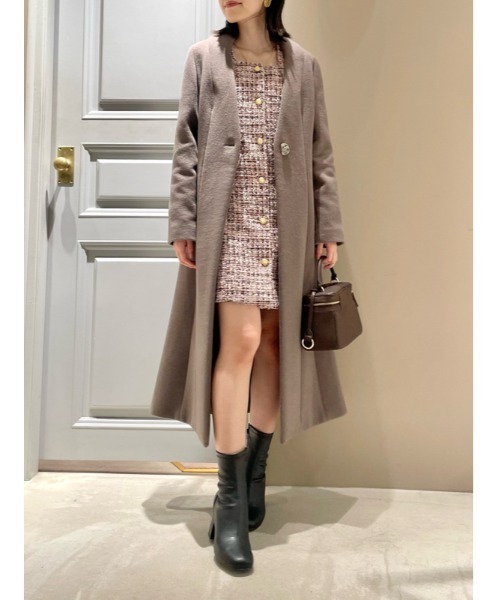 LILY BROWN（リリーブラウン） ノーカラーコート 1 グレー レディース