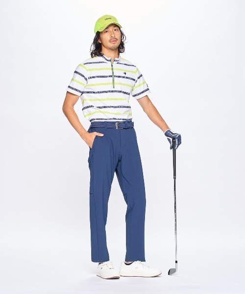le coq sportif GOLF tシャツ ボーダー柄ハーフジップシャツ