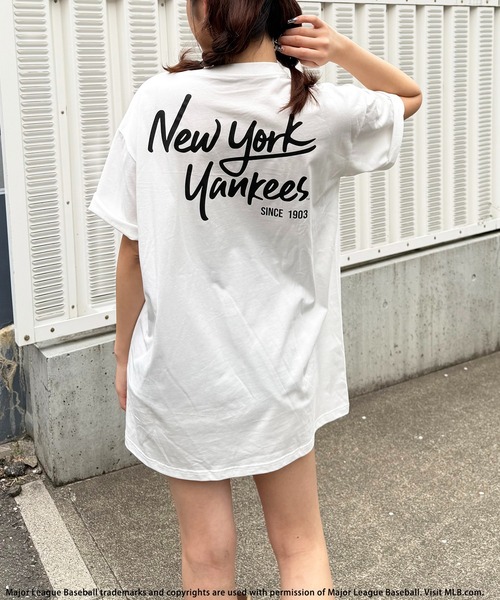 tシャツ 「MLB」Handｗritten styleロゴTシャツ レディース メンズ